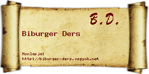 Biburger Ders névjegykártya